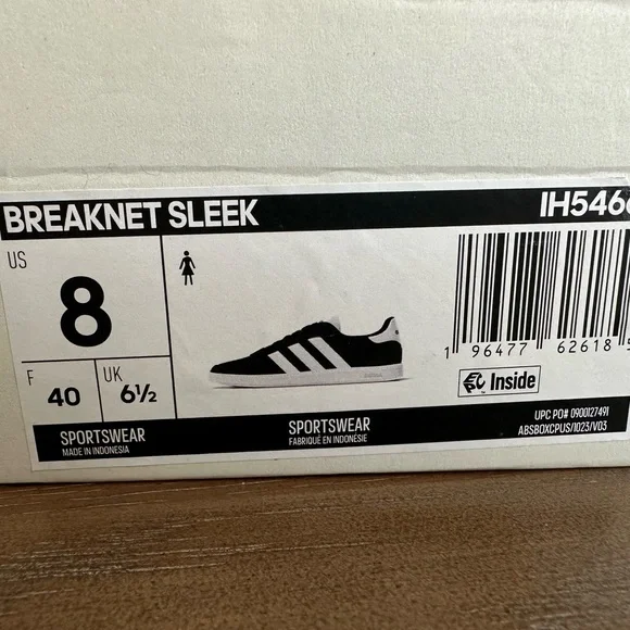 Adidas Breaknet Sleek Black and White Shoes - Picture 2 of 8